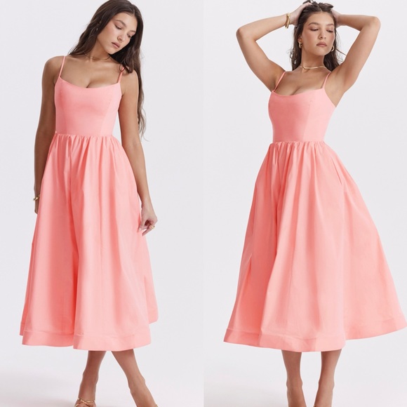 HOUSE OF CB 'Lolita' Apricot Corset Sundress - Picture 3 of 8